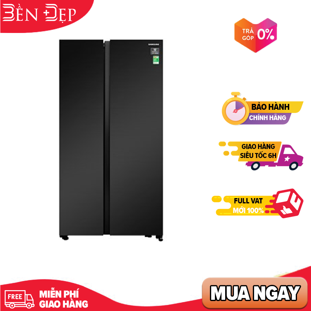 [TRẢ GÓP 0%] Tủ lạnh Samsung side by side RS62R5001B4/SV 647L (Giá áp dụng giao tại HN, HCM& các tỉnh liên hệ shop)