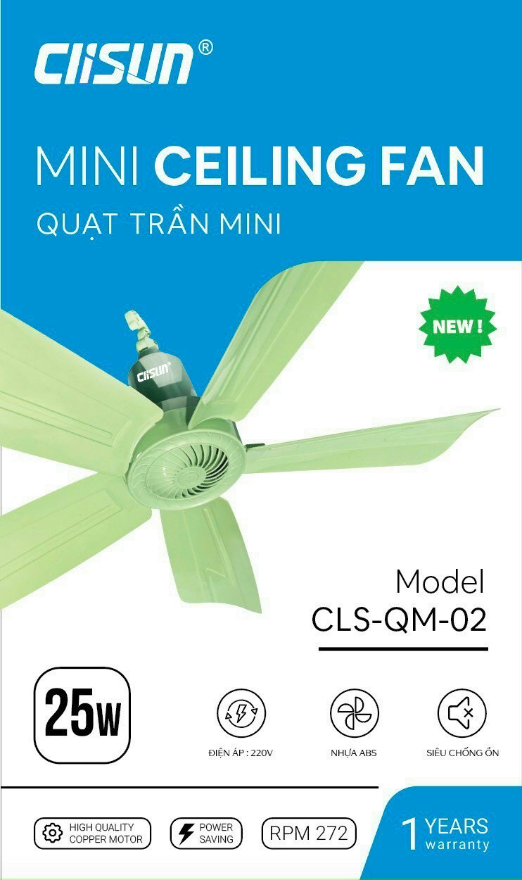 Quạt trần mini Clisun 25W