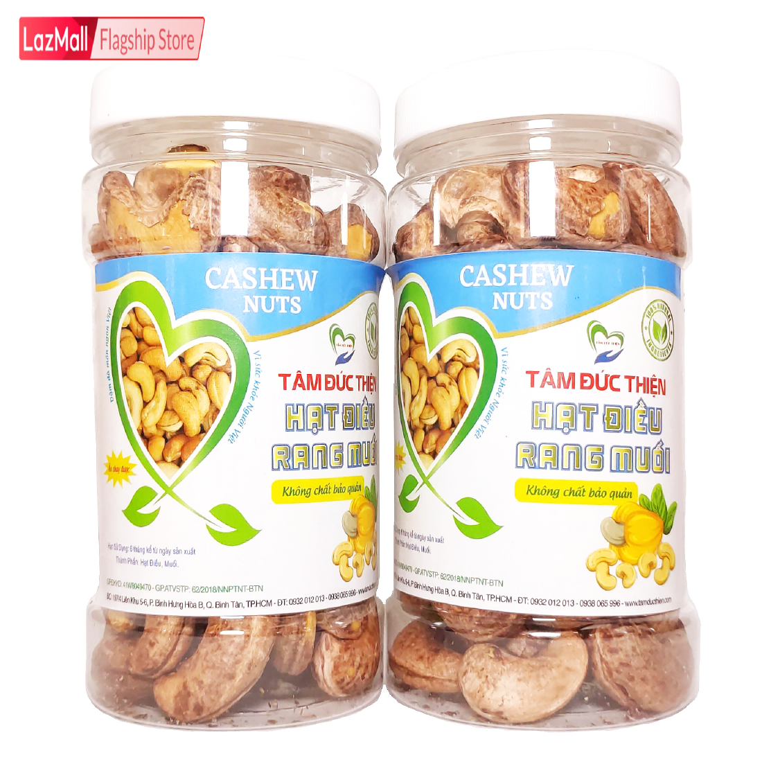 Combo 2 Hộp Hộp 170GR Hạt Điều Nguyên Hạt Vỏ Lụa Rang Muối Chuẩn A+ Tâm Đức Thiện 100% Bình Phước Rang Củi Thủ Công Tiêu Chuẩn Xuất Khẩu Thực Phẩm Đóng Hộp Ăn Liền Cao Cấp đồ ăn vặt Không Chất Béo, Cholesterol, bánh kẹo