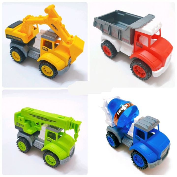 Bộ Túi 4 Xe Công Trình 4 Màu Cho Bé