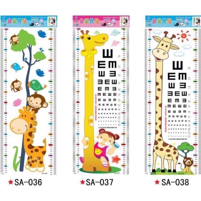 DECAL DÁN TƯỜNG ĐO CHIỀU CAO CHO BÉ / THƯỚC ĐO CHIỀU CAO CHO BÉ