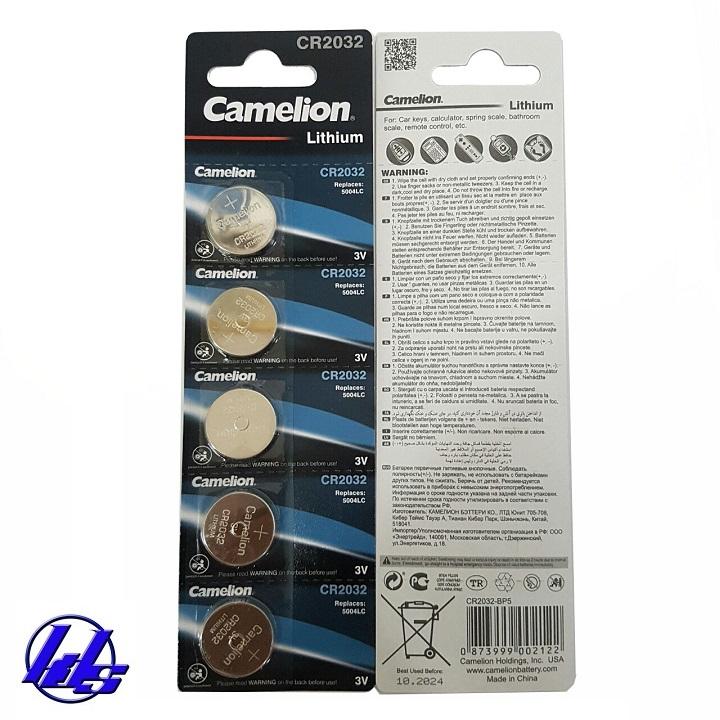 Pin CR2032 Camelion Lithium 3V - Vỉ 5 viên