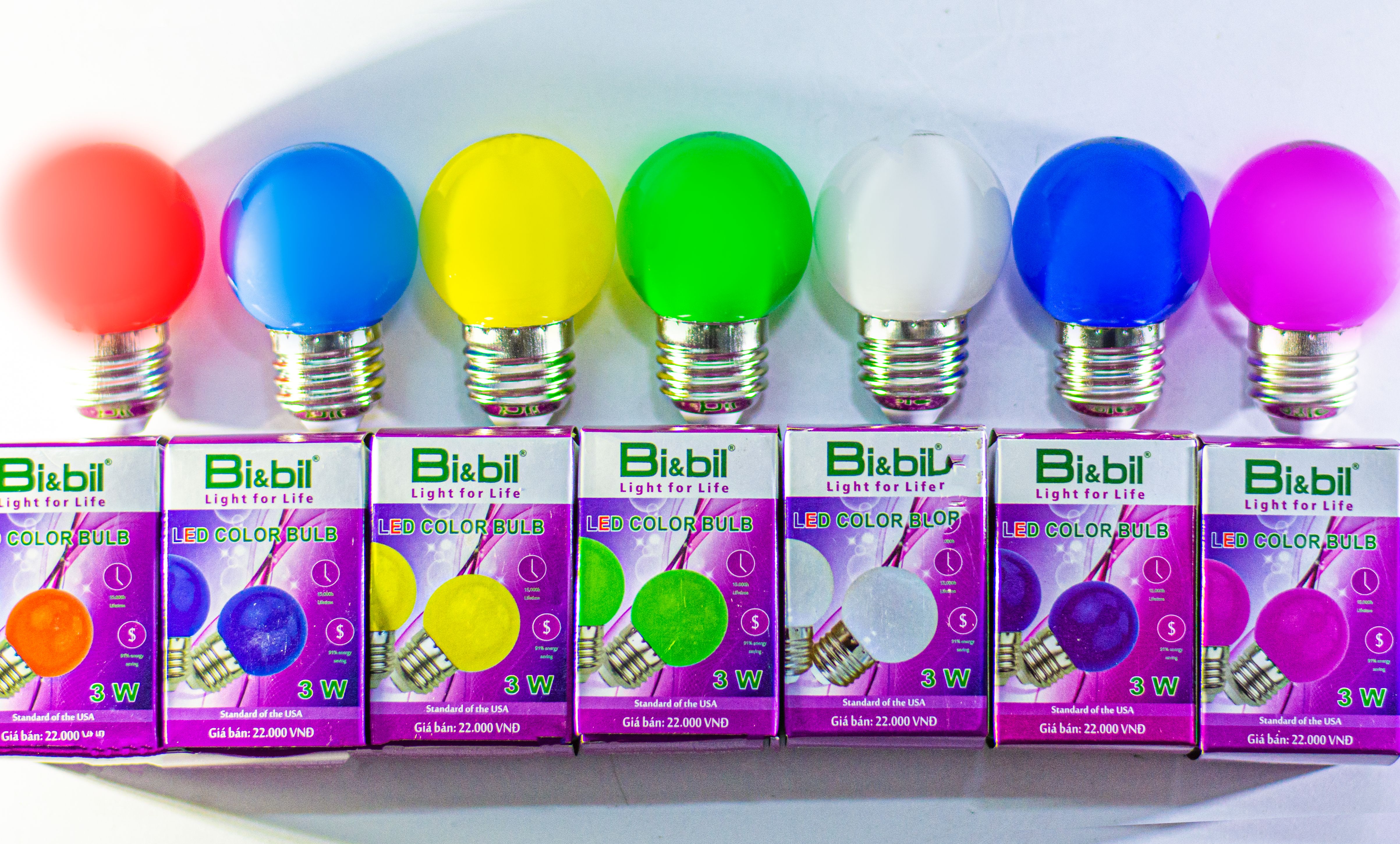Bóng đèn led trái chanh 3W Bi&bil nhiều màu