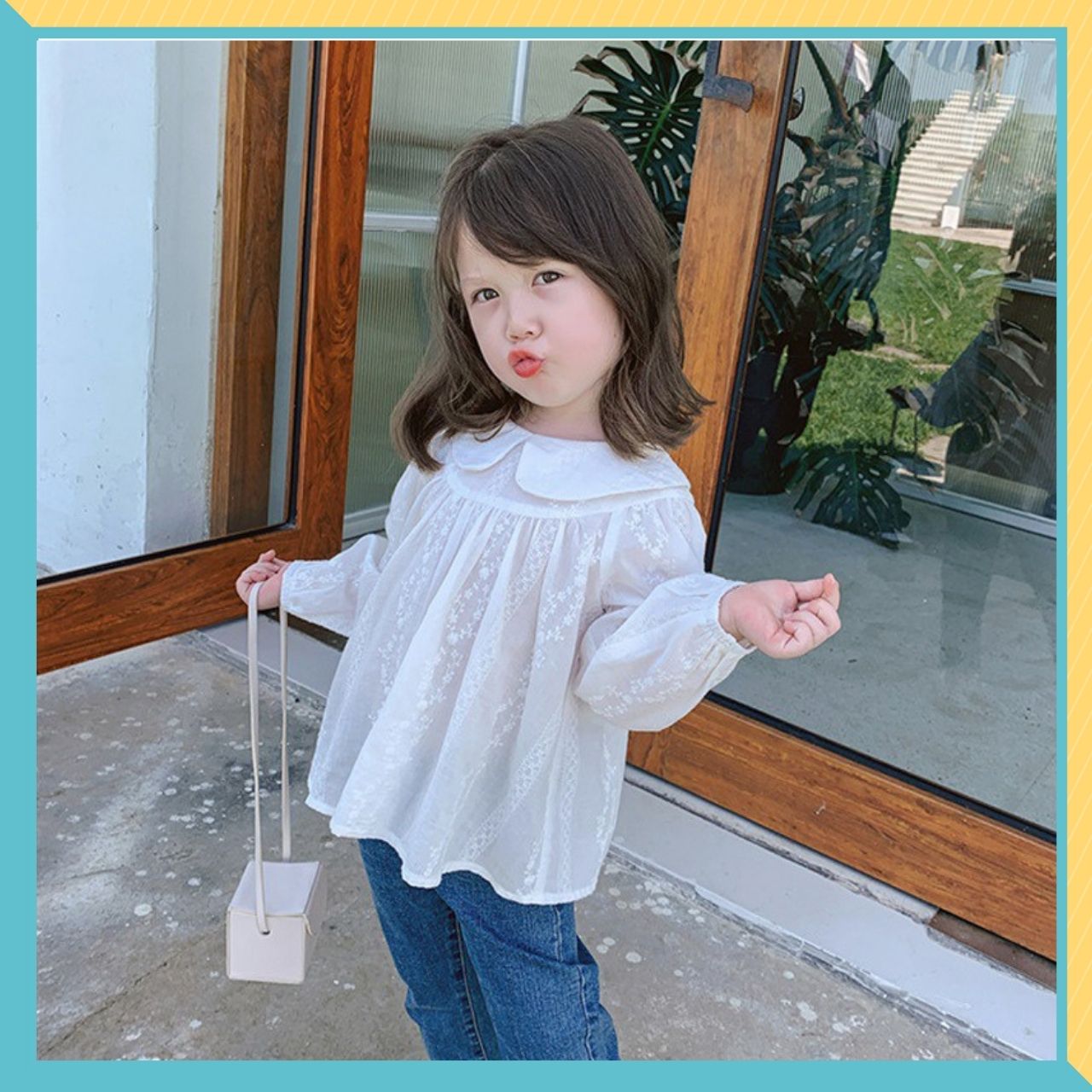 Áo sơ mi dài tay cho bé gái