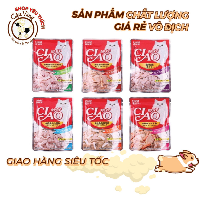 Pate Ciao Cho Mèo Thơm Ngon 60g Nhiều Vị