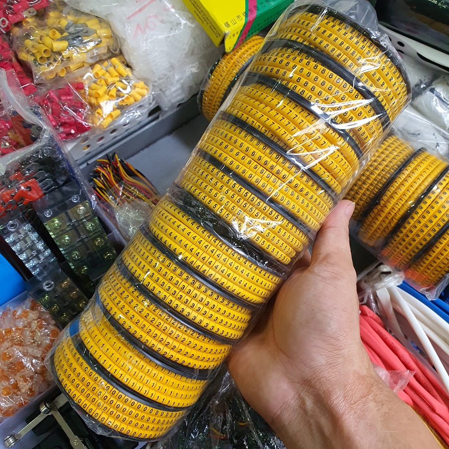 Vòng đánh số dây điện - dây mạng (10 cuộn từ 0-9)