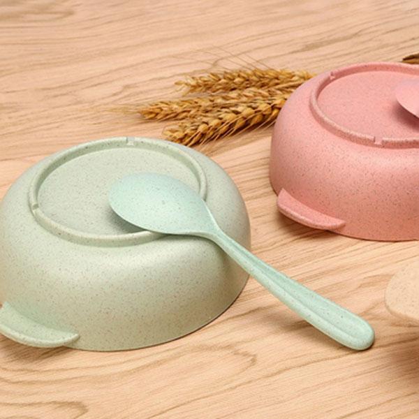Bộ Bát Ăn Dặm Cho Bé, Bộ Bát Thìa Ăn Lúa Mạch ( KHÔNG HỘP )