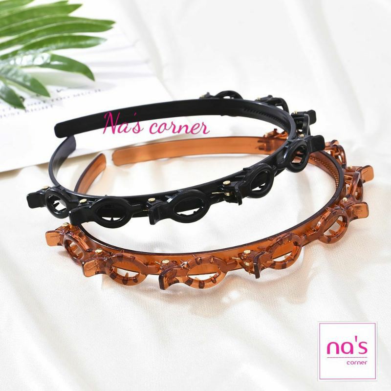[Nhiều màu tự chọn] Cài tóc 2 lớp bờm tóc hai lớp có 8 kẹp cố định tóc