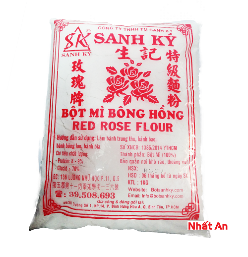 [HCM]BỘT MÌ BÔNG HỒNG ĐỎ SANH KÝ 1KG