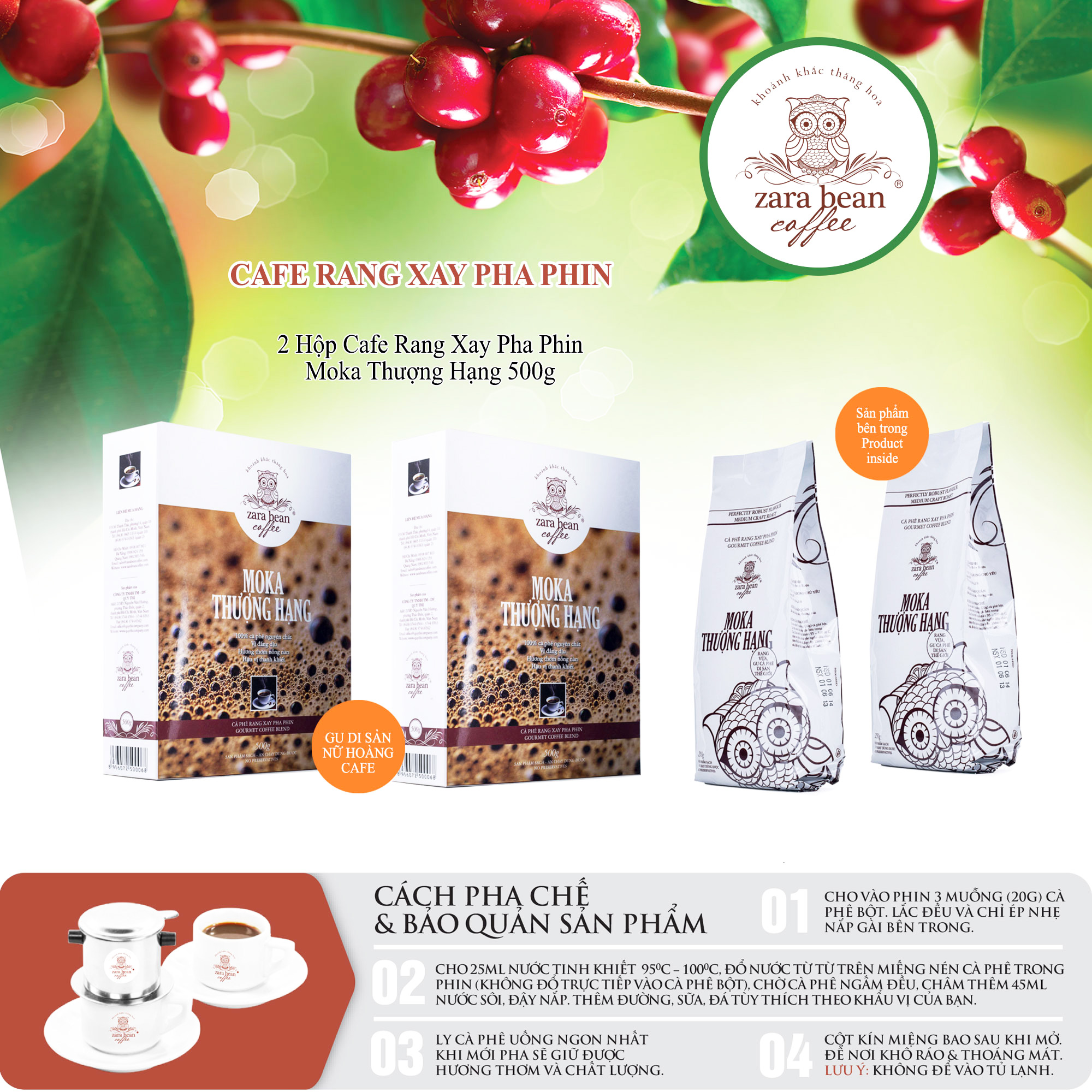 Cà phê Pha Phin Moka Thượng Hạng