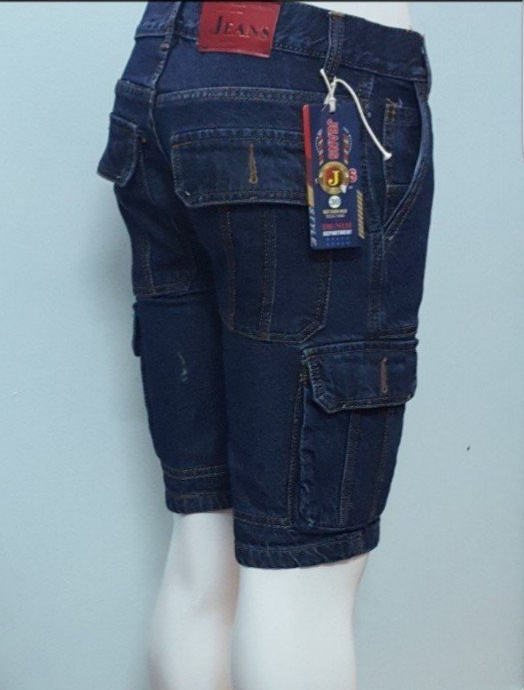 Quần Short Jean Túi Hộp Cao Cấp (Xanh)