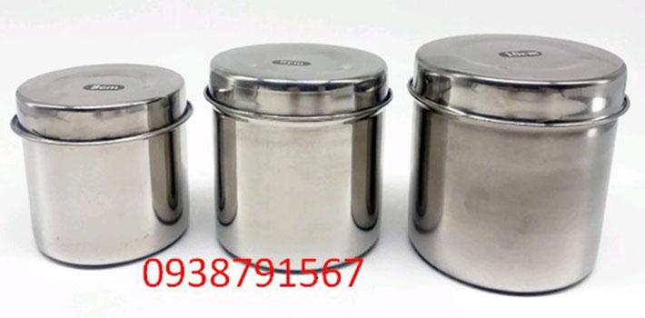 [HCM]Hộp inox đựng bông gòn (8cmx8cm)