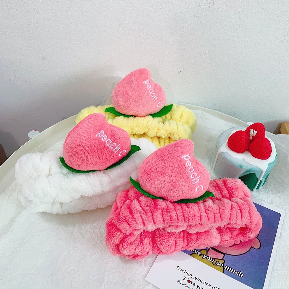 [HCM]Băng Đô Nhung Trái Đào Siêu Cute Đáng Yêu