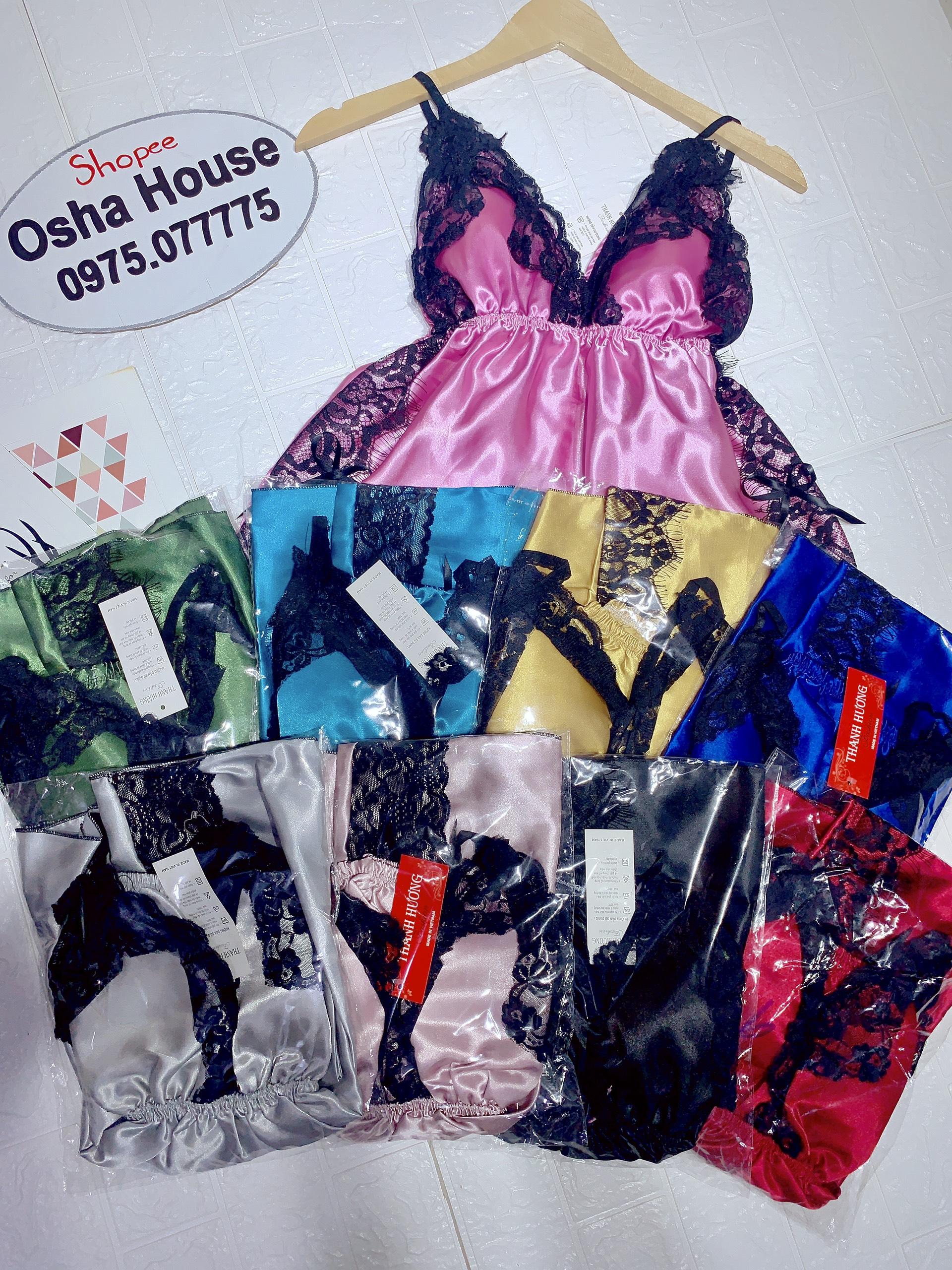 Set bộ phi lụa có mút ngực phối ren sexy