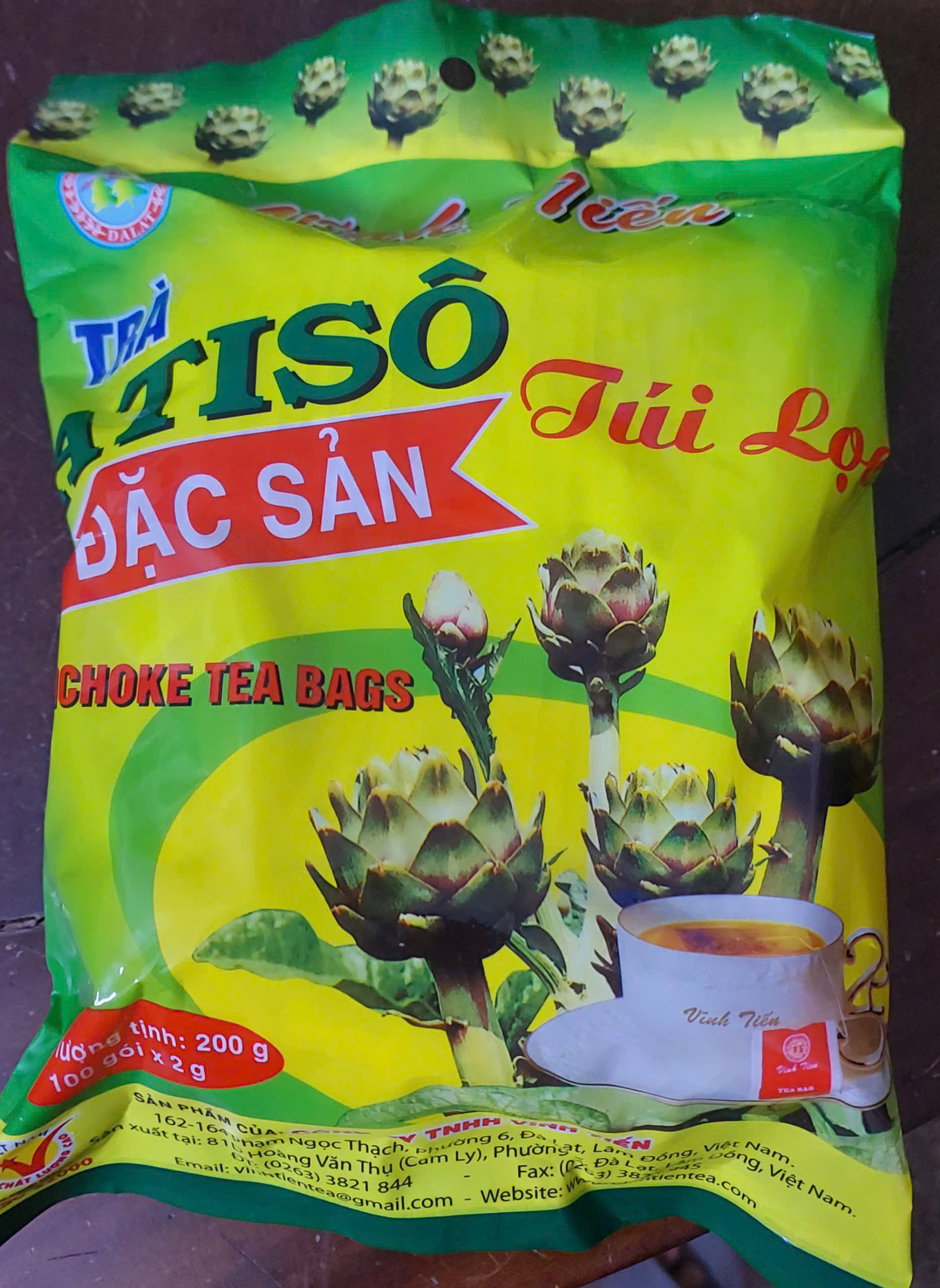 Trà Atiso Vĩnh Tiến XANH 100 gói
