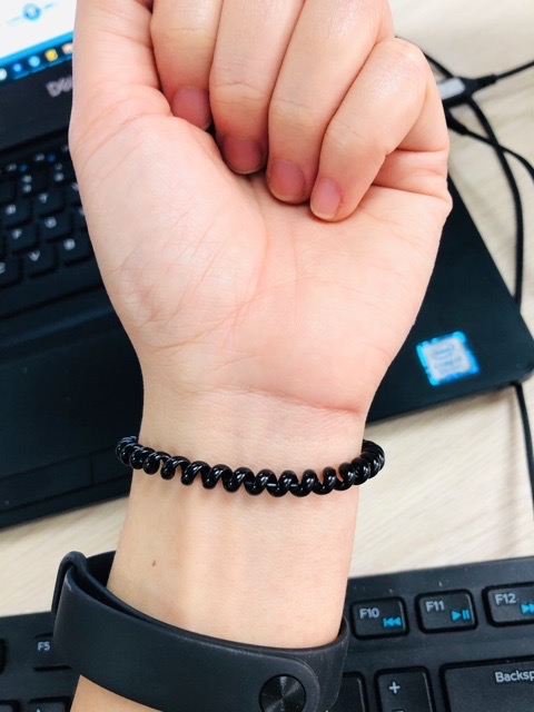 Set 5 dây cột tóc buộc tóc lò xo đen nhiều kích cỡ