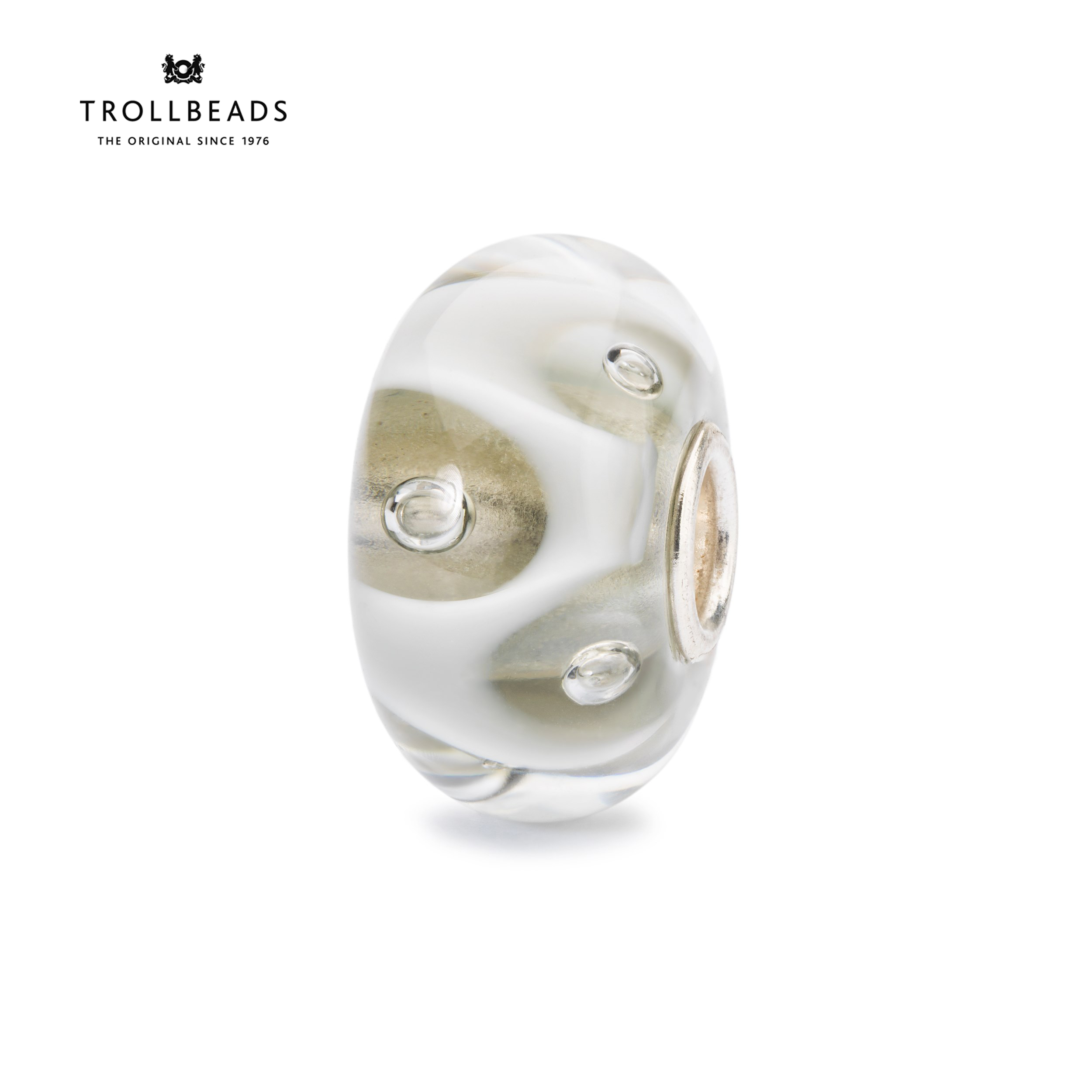 TROLLBEADS bead Thuỷ tinh Cao cấp Drops of White