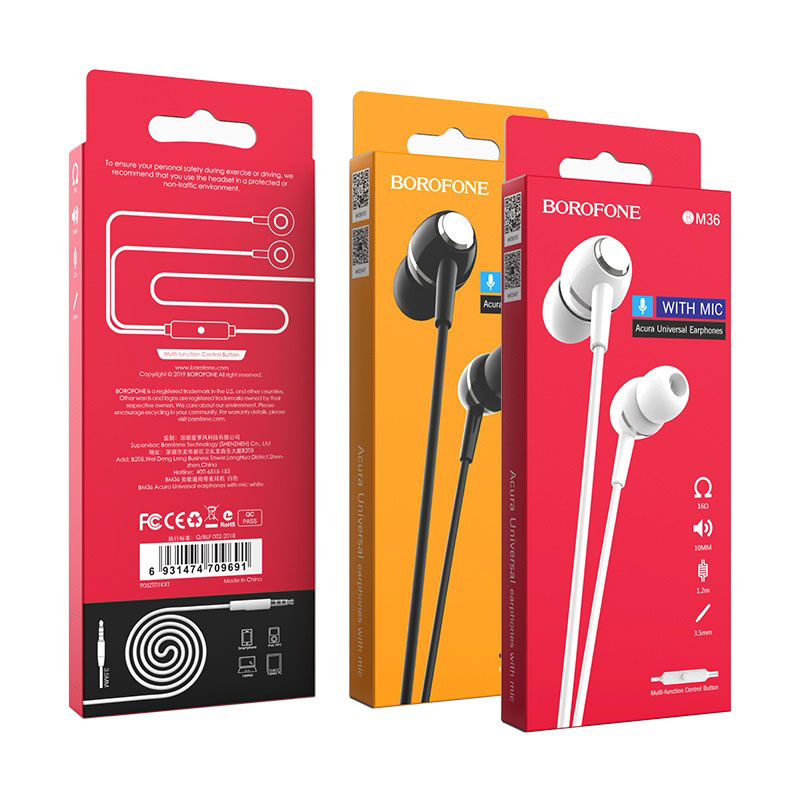 Tai nghe có dây Jack 3.5mm Borofone BM36