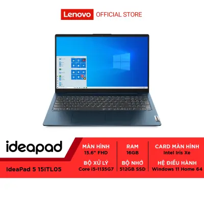 Laptop Lenovo IdeaPad 5 15ITL05 82FG01HPVN i5-1135G7 | 16G | 512GB | Intel Iris Xe Graphics | 15.6 FHD | Win 11