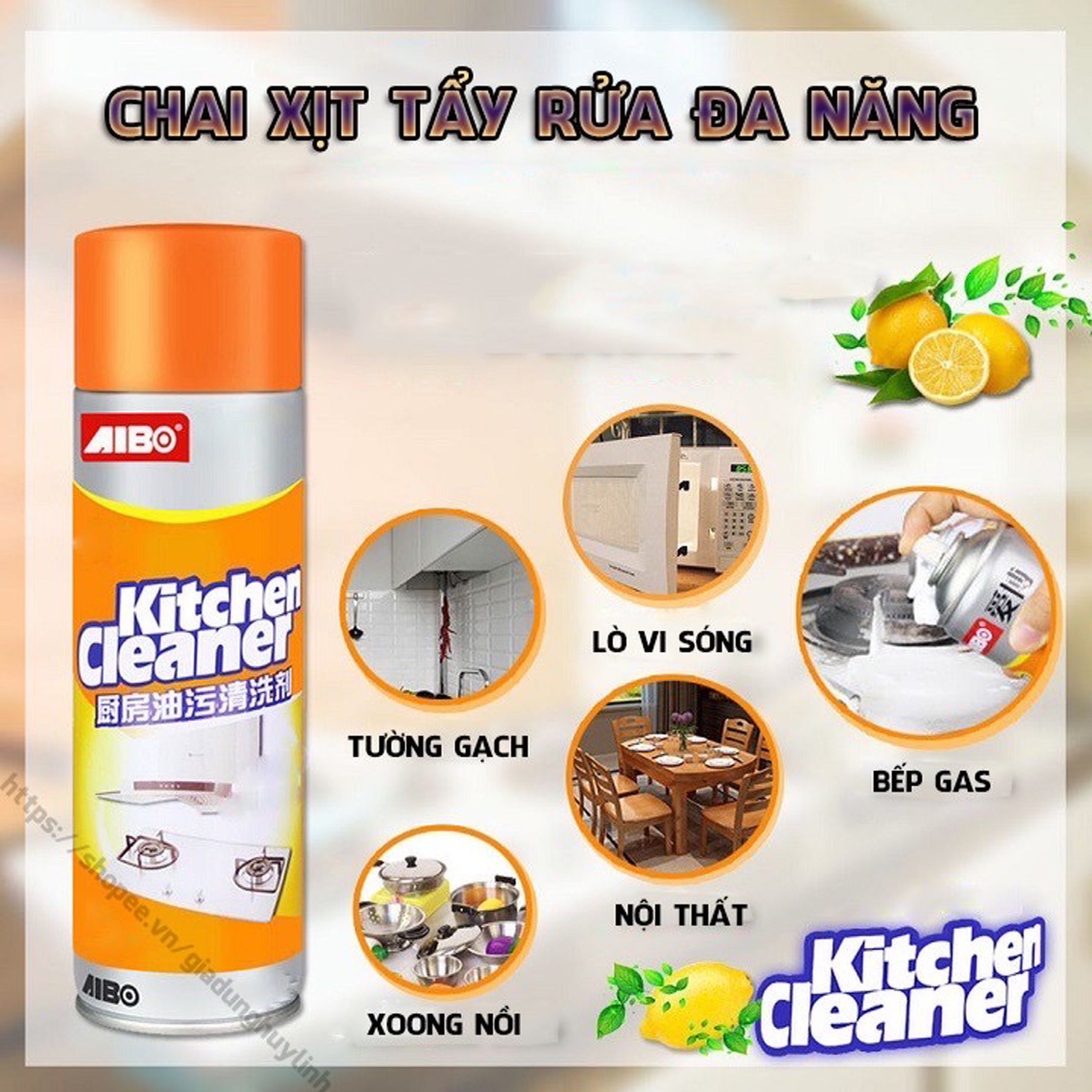 Xịt Vệ Sinh Bếp Kitchen Cleaner.