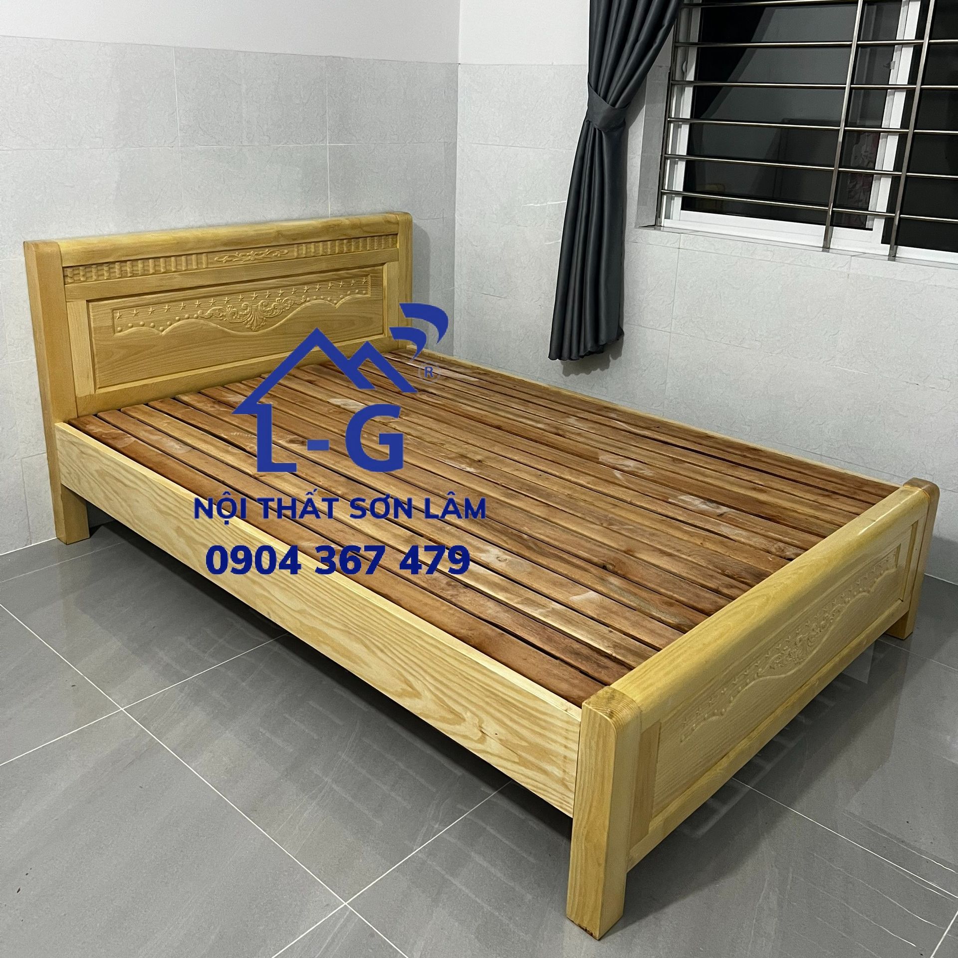 Giường gỗ sồi tự nhiên giao hỏa tốc trong ngày