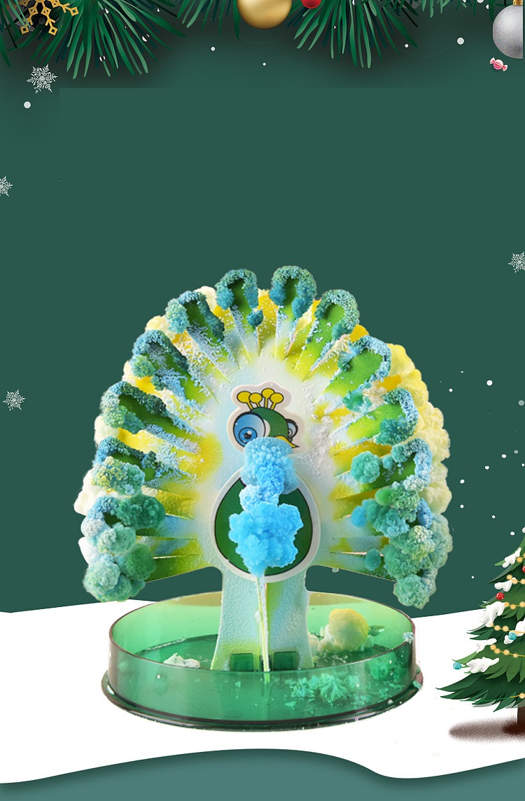 Đồ chơi nuôi tinh thể con công mọc lông Magic Peacock sặc sỡ (Tinh thể KDP / ADP )