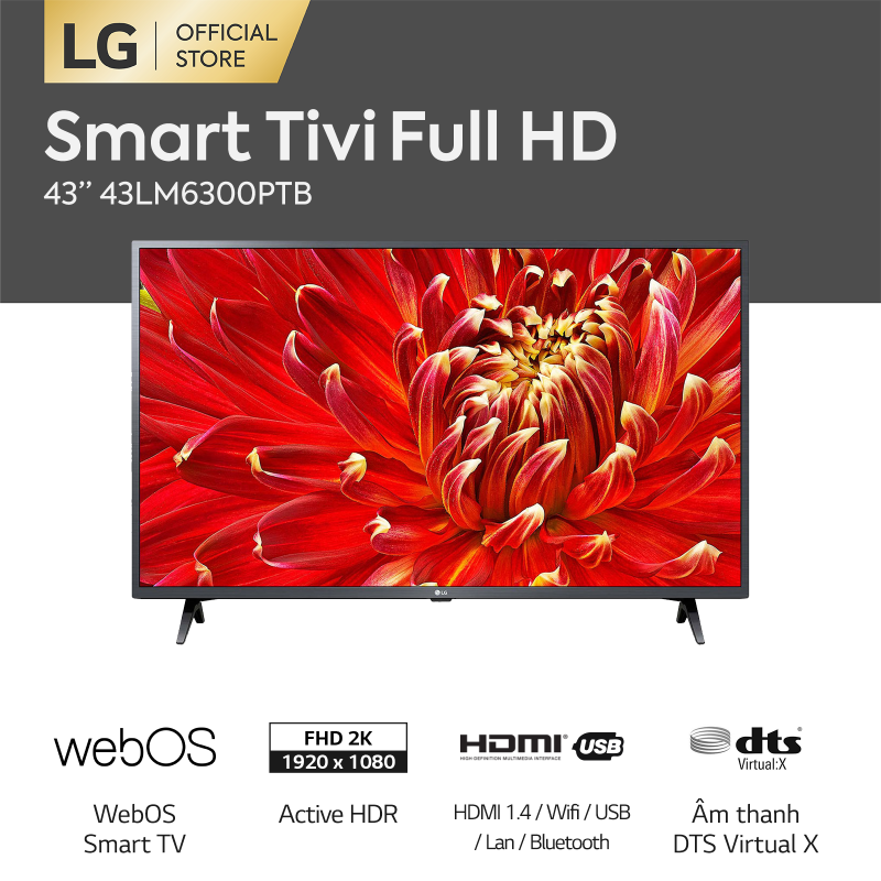 Bảng giá [FREESHIP 500K TOÀN QUỐC] Smart TV LG 43inch FHD - Model 43LM6300PTB (2019) Chip xử lý Quad Core, Active HDR, công nghệ Dolby Audio  - Hãng phân phối chính thức