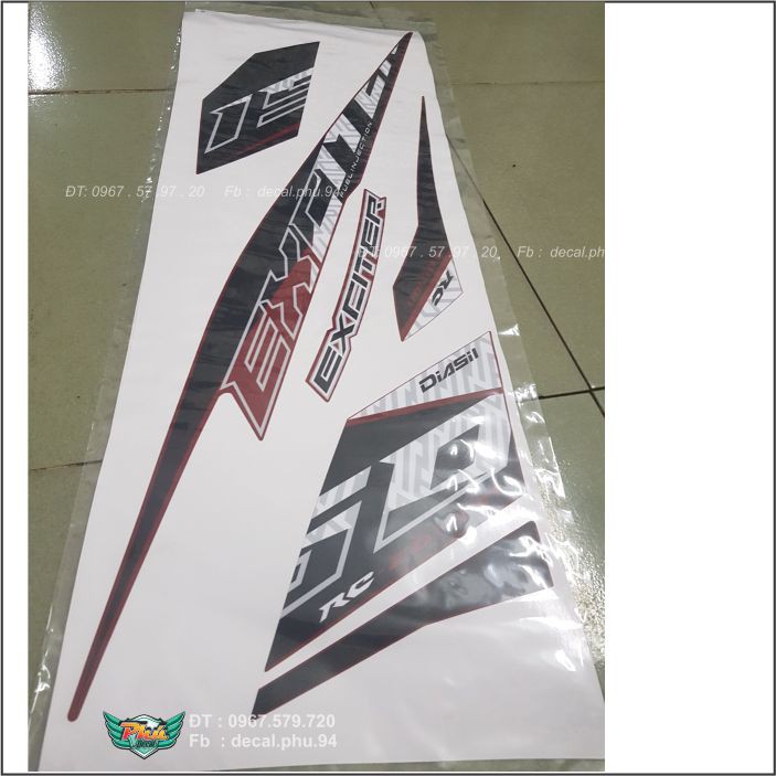 Tem rời cover Zin Exciter 150 Đỏ nhám 2020 (X)