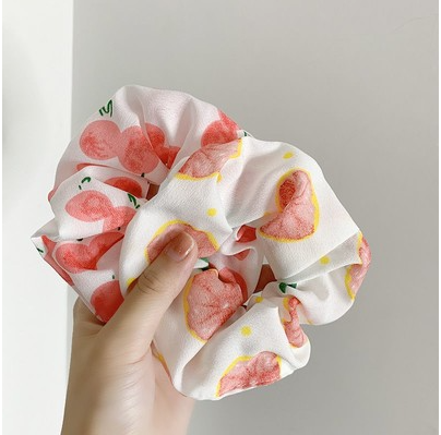 Cột Tóc Scrunchies Hoa Quả Đáng Yêu