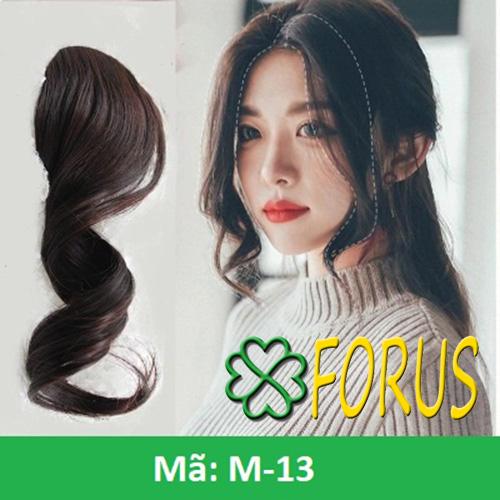 Tóc mái xoăn dài 2 bên M13, màu [nâu đen 4#] tóc giả nữ