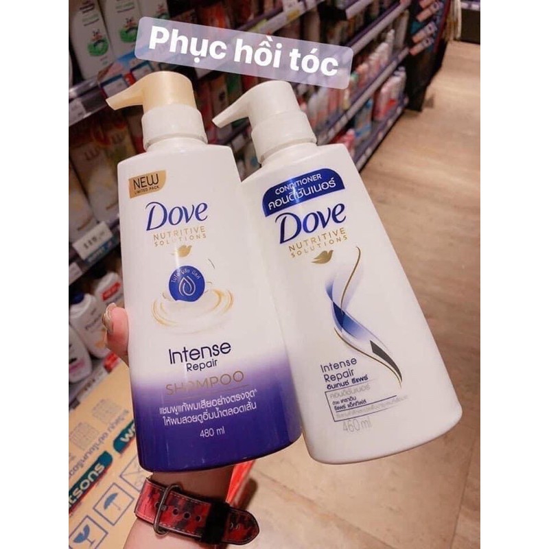 Combo Dầu Gội + Xả Dove Thái Lan Chăm Sóc Tóc Hư Tổn