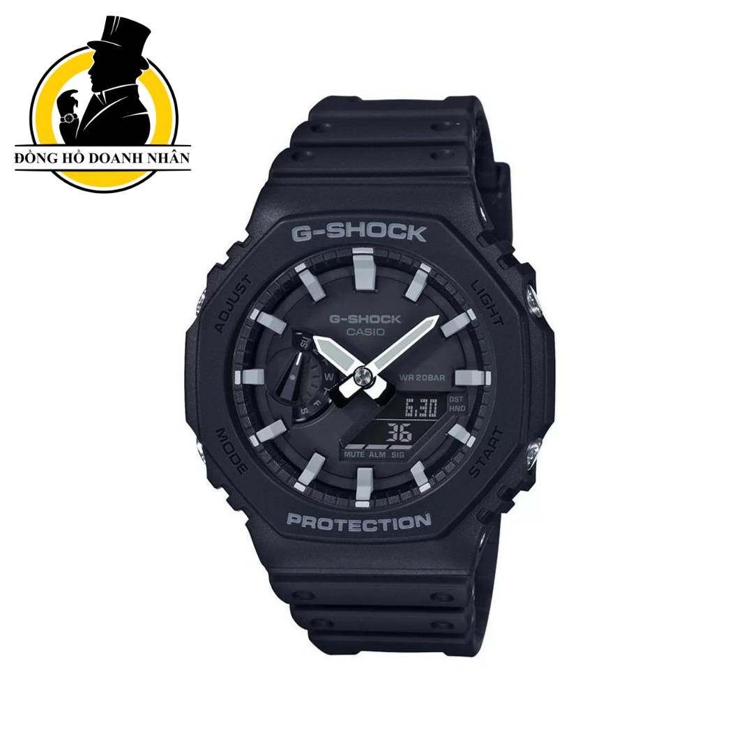 Đồng hồ nam casio gshock ga-2100-1adr mặt đen dây cao su size 45mm chống nước 200m bảo hành 1 năm