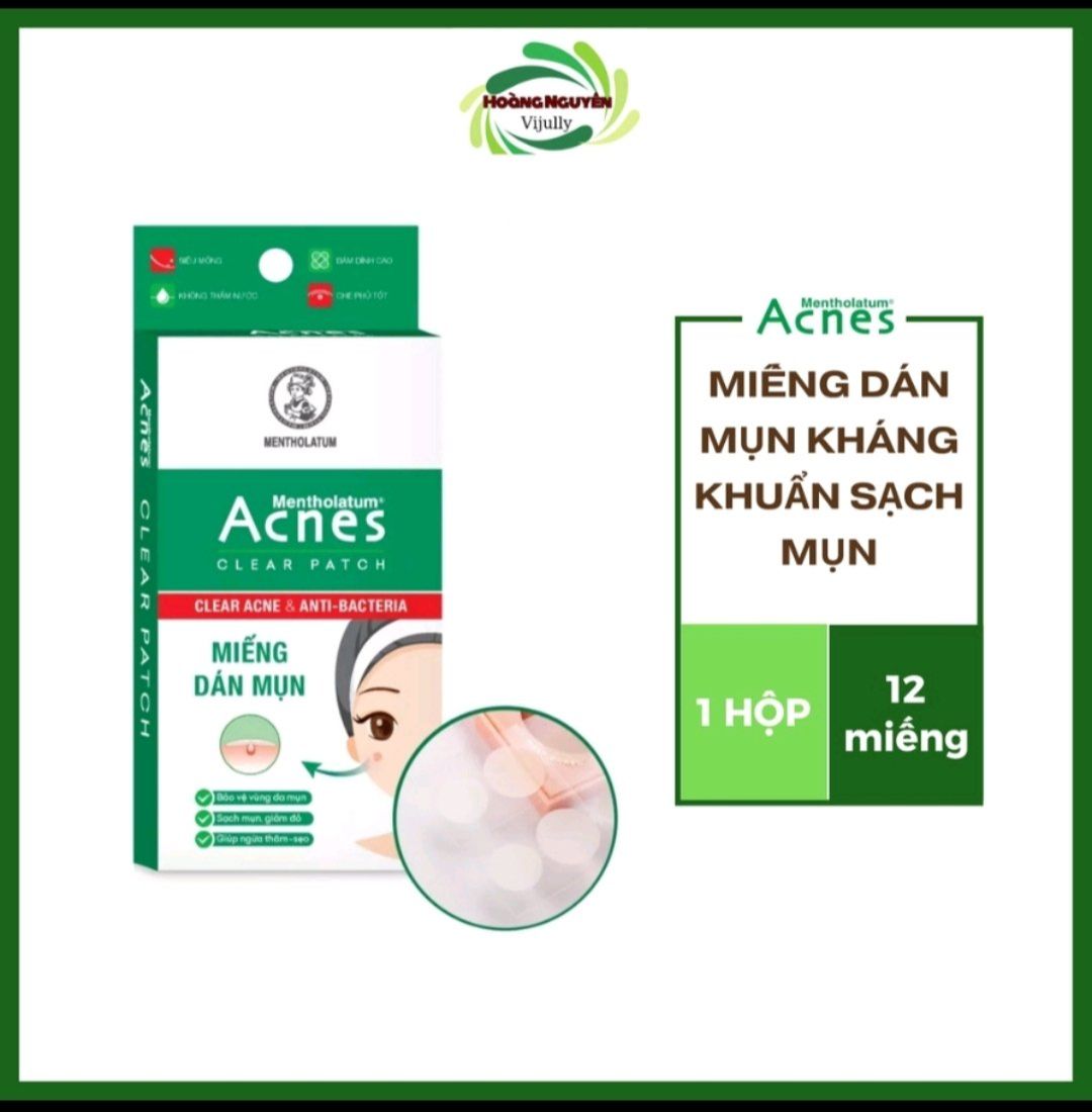Hộp 12 miếng dán mụn Acnes Clear Patch - ngừa thâm mụn hiệu quả