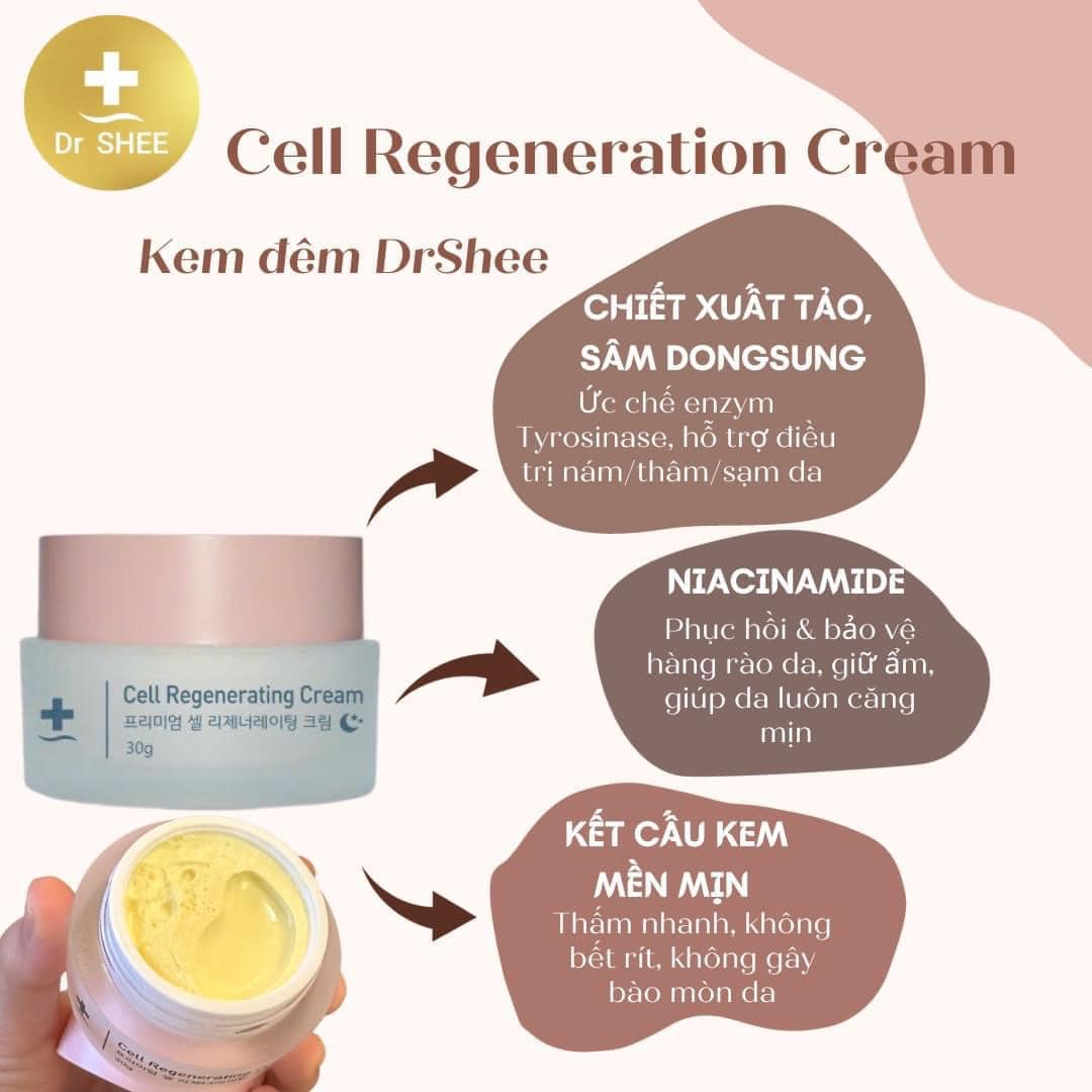 Kem đêm tinh chất nhân sâm phục hồi Dr.Shee 30GR