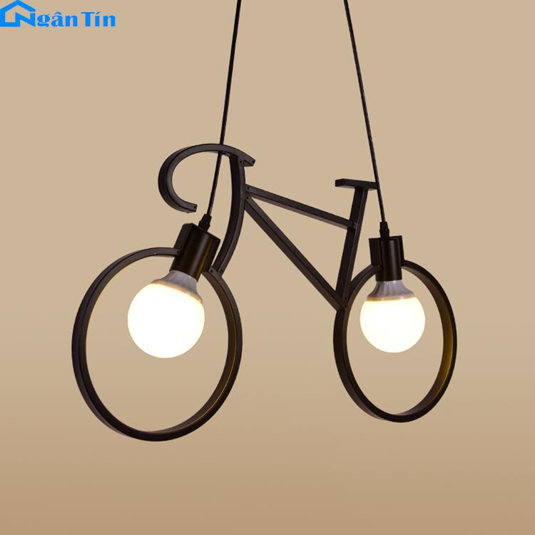 Đèn thả trần trang trí xe đạp nhà quán cà phê THCN03 (Tặng kèm 2 bóng tròn led edison 4w)