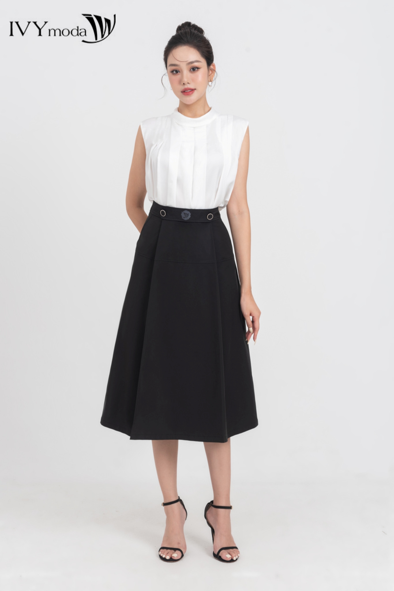 Áo lụa phối nơ sau - Martha Top IVY moda MS 15M7434
