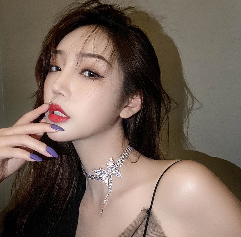 Vòng cổ bướm đính đá toàn bộ siêu chất VC92