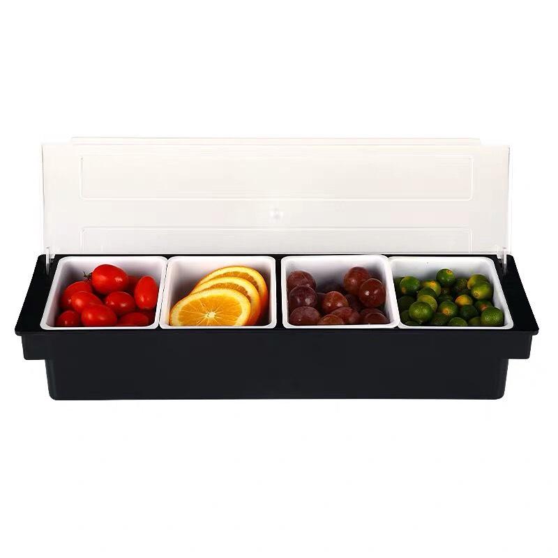 [HCM]Khay đựng topping  4 ngăn nhựa cao cấp