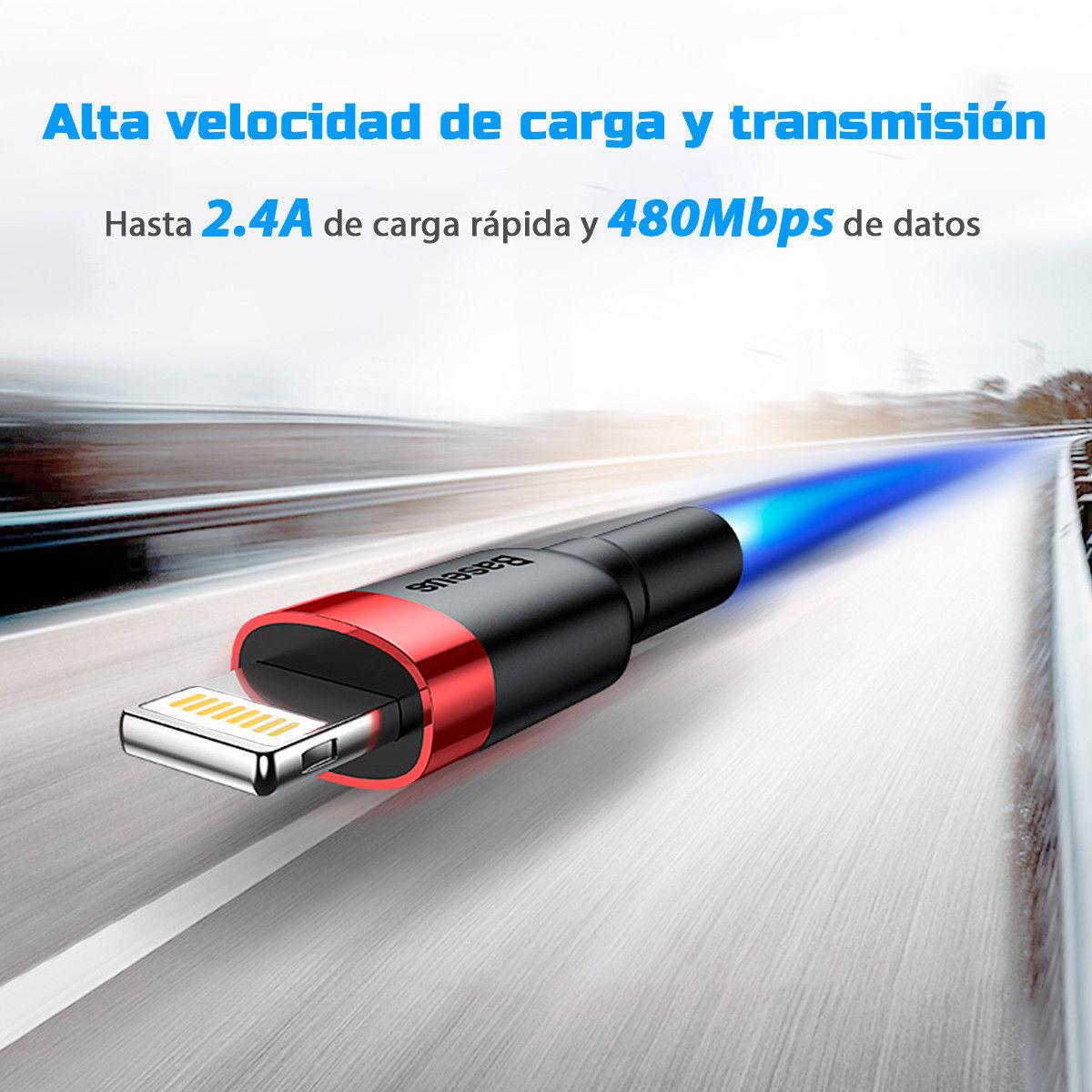 Cáp sạc nhanh, truyền dữ liệu tốc độ cao Baseus Cafule Lightning cho iPhone/ iPad  Dài 2M ( 2.4A, Sạc nhanh, Siêu bền)