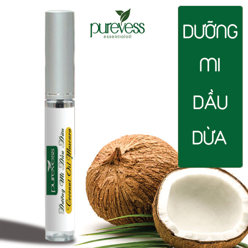 Dưỡng Mi Mascara Dầu Dừa PUREVESS Giúp mi dài và dày hơn, 8ml nhập khẩu