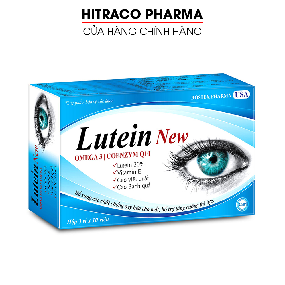 Viên uống bổ mắt Lutein New Omega 3 giảm khô mắt, mờ mắt, mỏi mắt, tăng cường thị lực - Hộp 30 viên