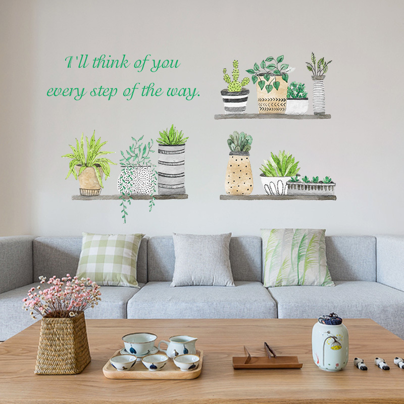 [Nhiều mẫu] Decal dán tường chậu cây cảnh