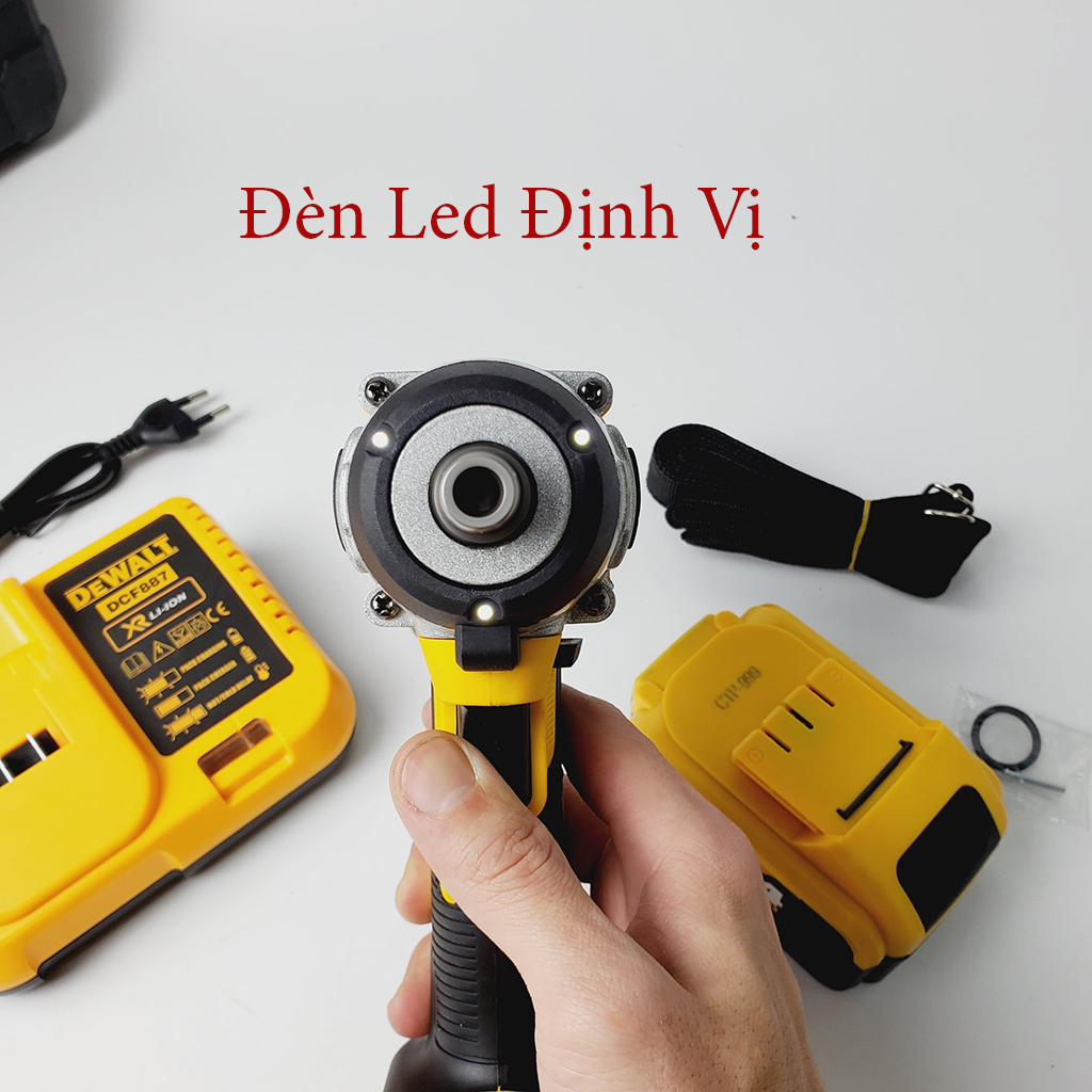 Máy siết bulong, máy bắn bulong Dewalt 199v sử dụng chân pin thông dụng, đầu 2 trong 1