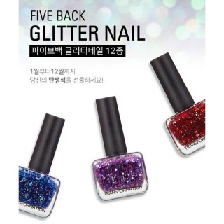 Sơn móng tay kim tuyến lấp lánh Hàn Quốc Five Back Nail Glitter 10ml - Sơn móng tay không vàng móng, không gãy móng thumbnail