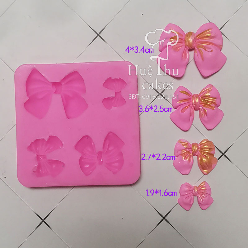 Khuôn silicon Chiếc Nơ làm bánh rau câu 4D