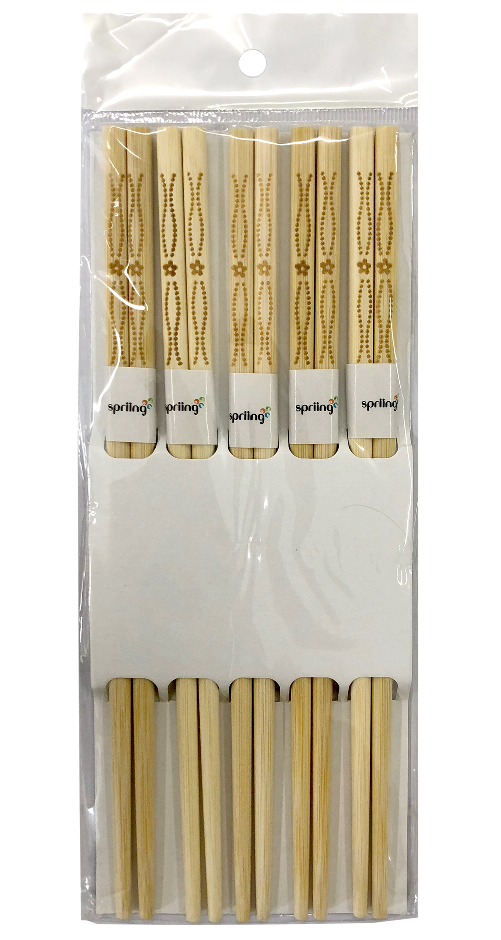 Lốc 5 đũa tre khắc hoa văn Spriing