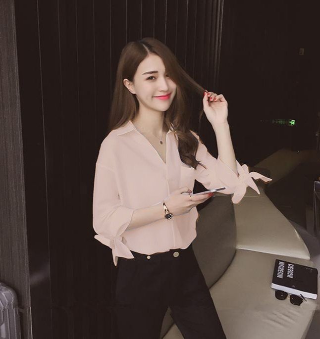 [HCM]ÁO KIỂU CỘT NƠ TAY LỠ