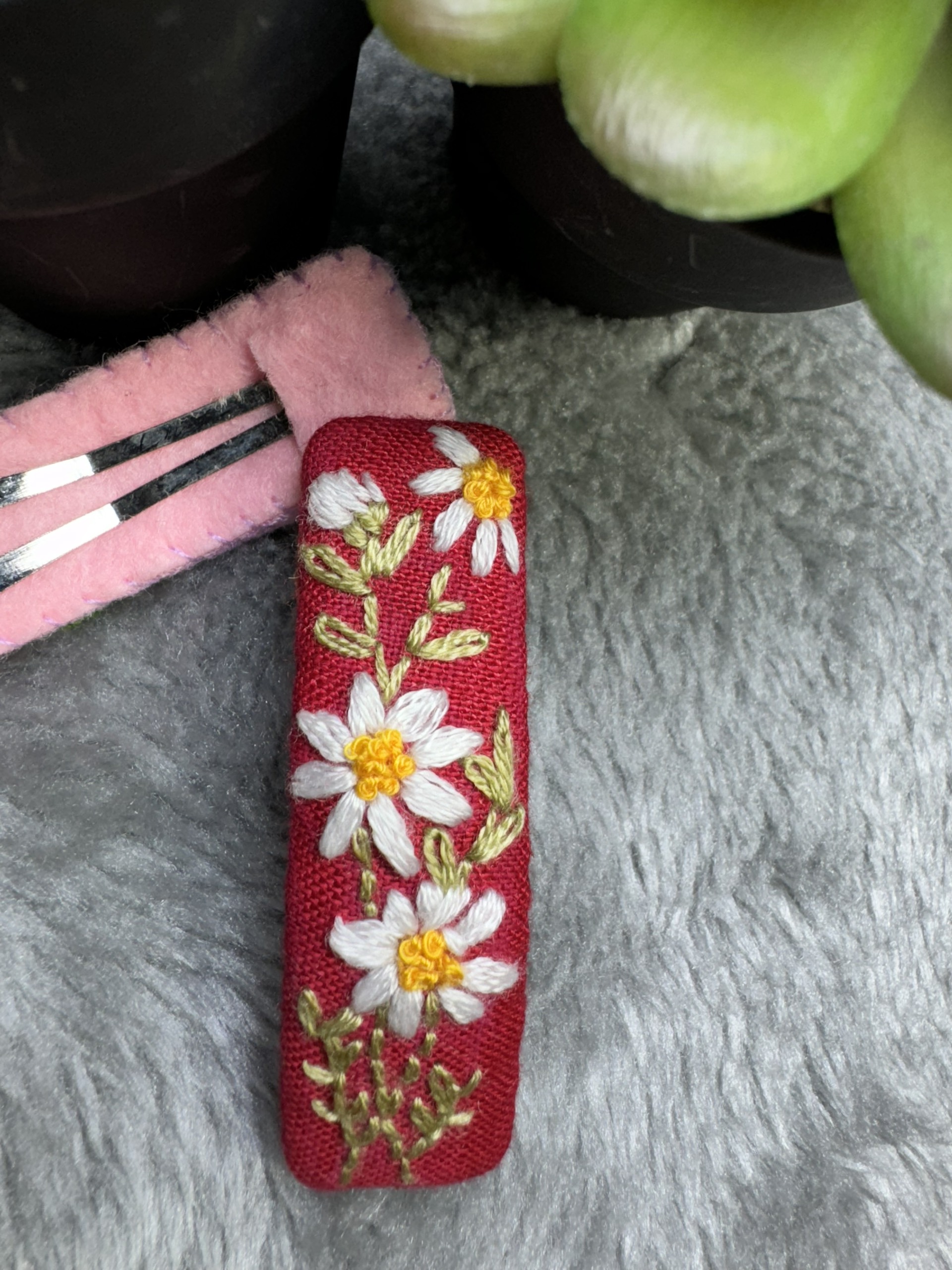 Kẹp Tóc ( Cặp Tóc bẻ ) Thêu Tay cao cấp 7cm Handmade