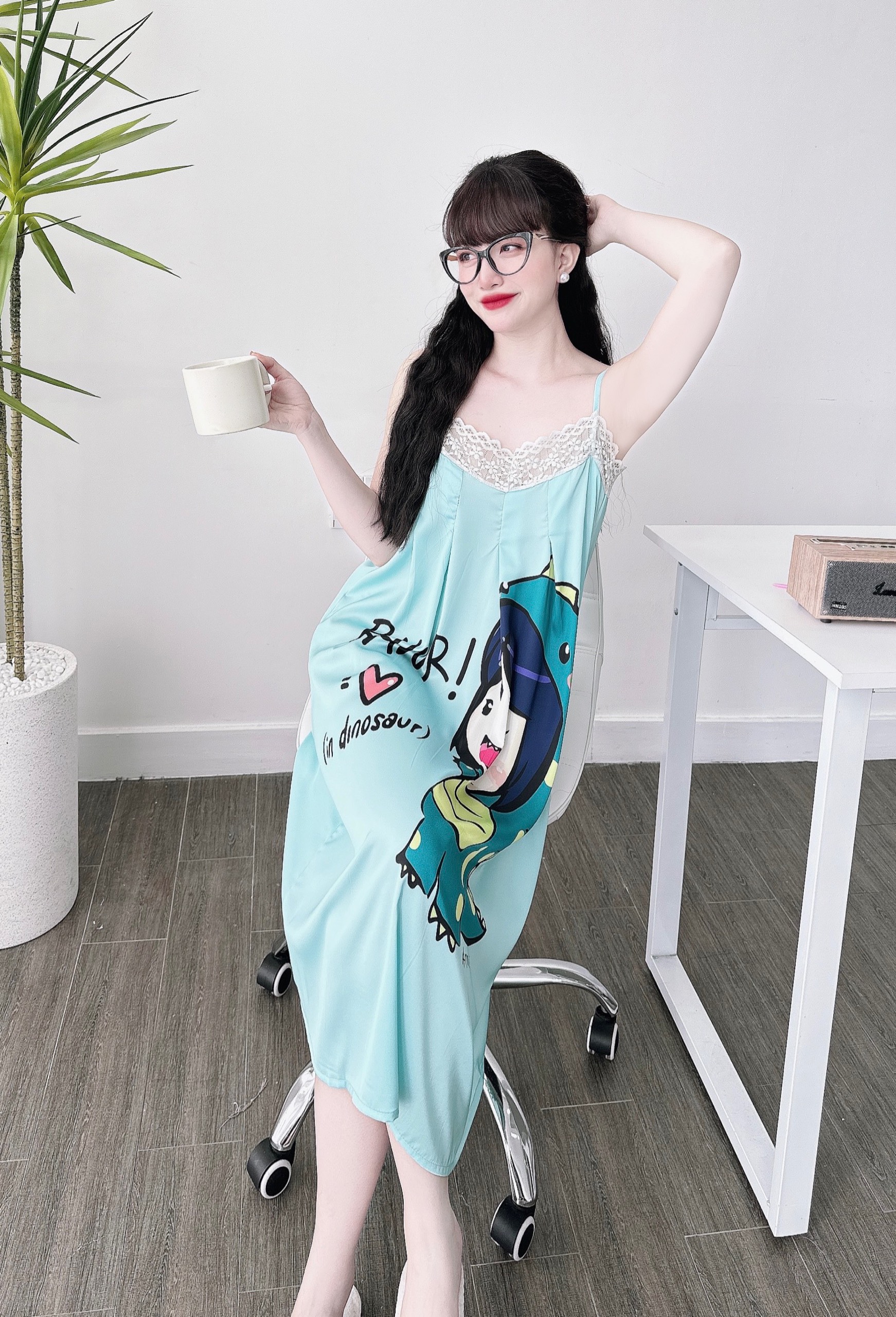 [HCM]VN1401 ĐẦM  XẾP LY HỌA TIẾT DỄ THƯƠNG