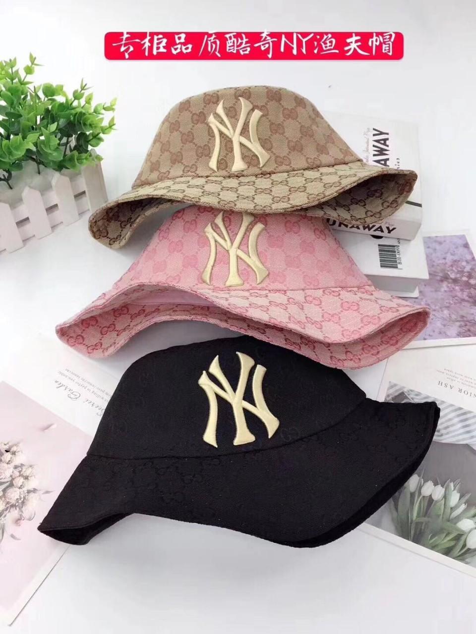 Mũ vải vành rộng chữ NY